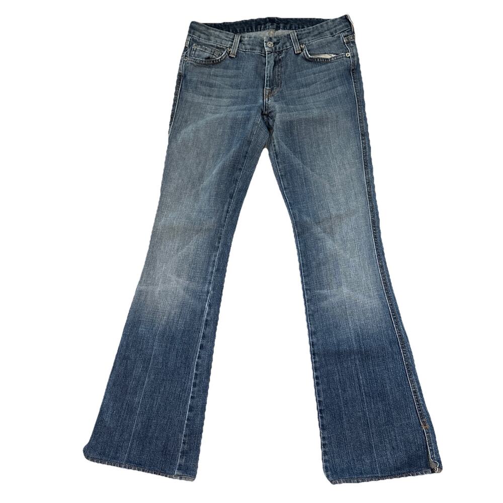 Y2K Vintage 7 for All Mankind A Pocket Flare Denim Jean Wide Leg 28